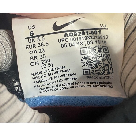 Nike Matthew M Williams x Free Trainer 3 Flyknit SP Black MWM Womens 6 - Picture 13 of 14